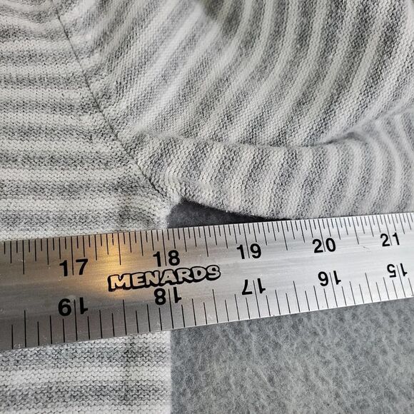 Tommy Hilfiger Sweater Womens Small Petite Gray V-Neck Stripe Pullover - Picture 5 of 8